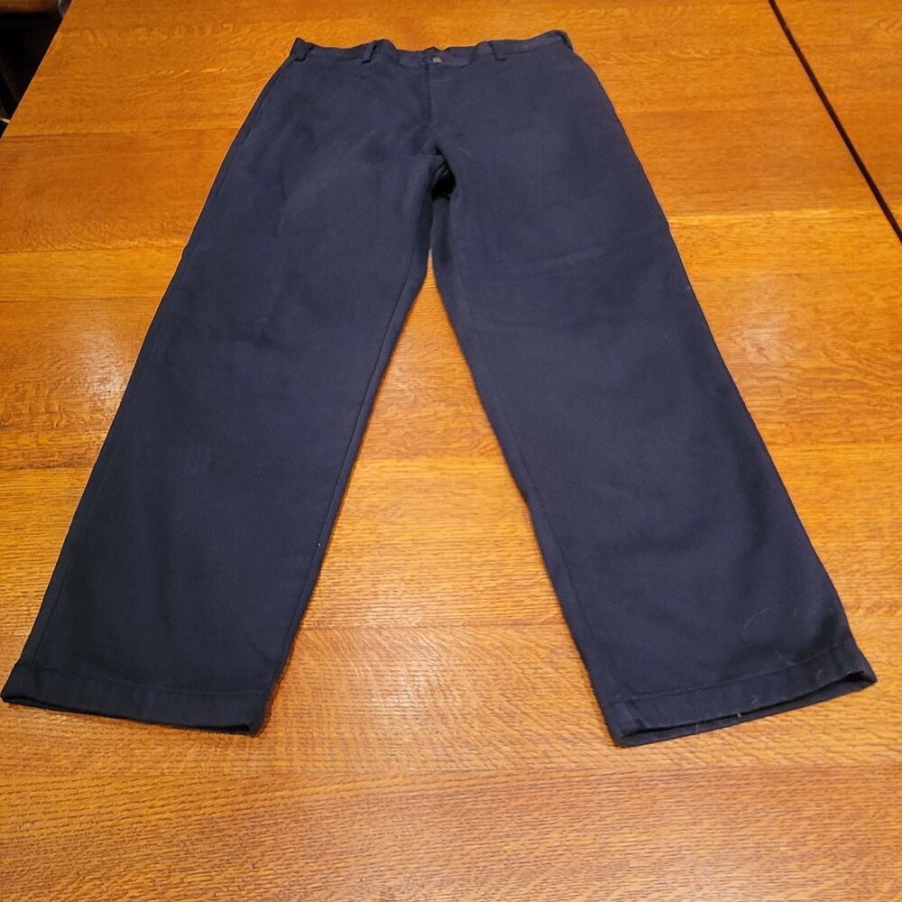 Llbean Double L Natural Fit 100% Cotton Pants 34x30 Cotton Lined Navy Blue